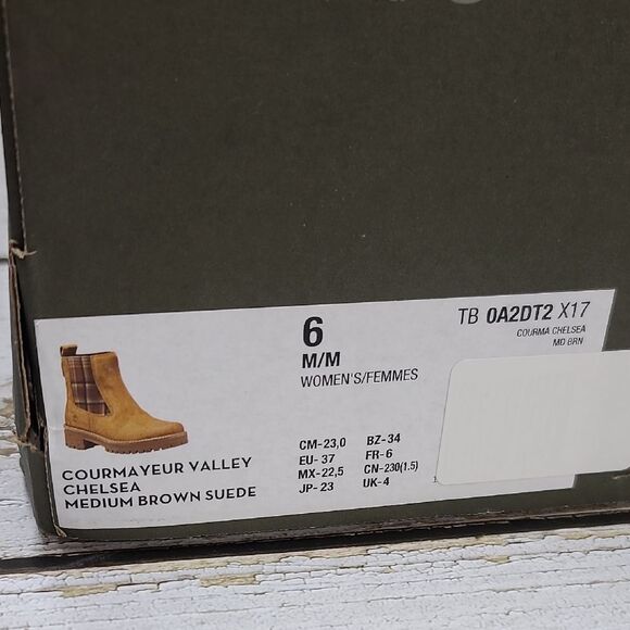 Timberland Courmayeur Valley Chelsea Medium Brown Suede NWOT - Picture 8 of 9